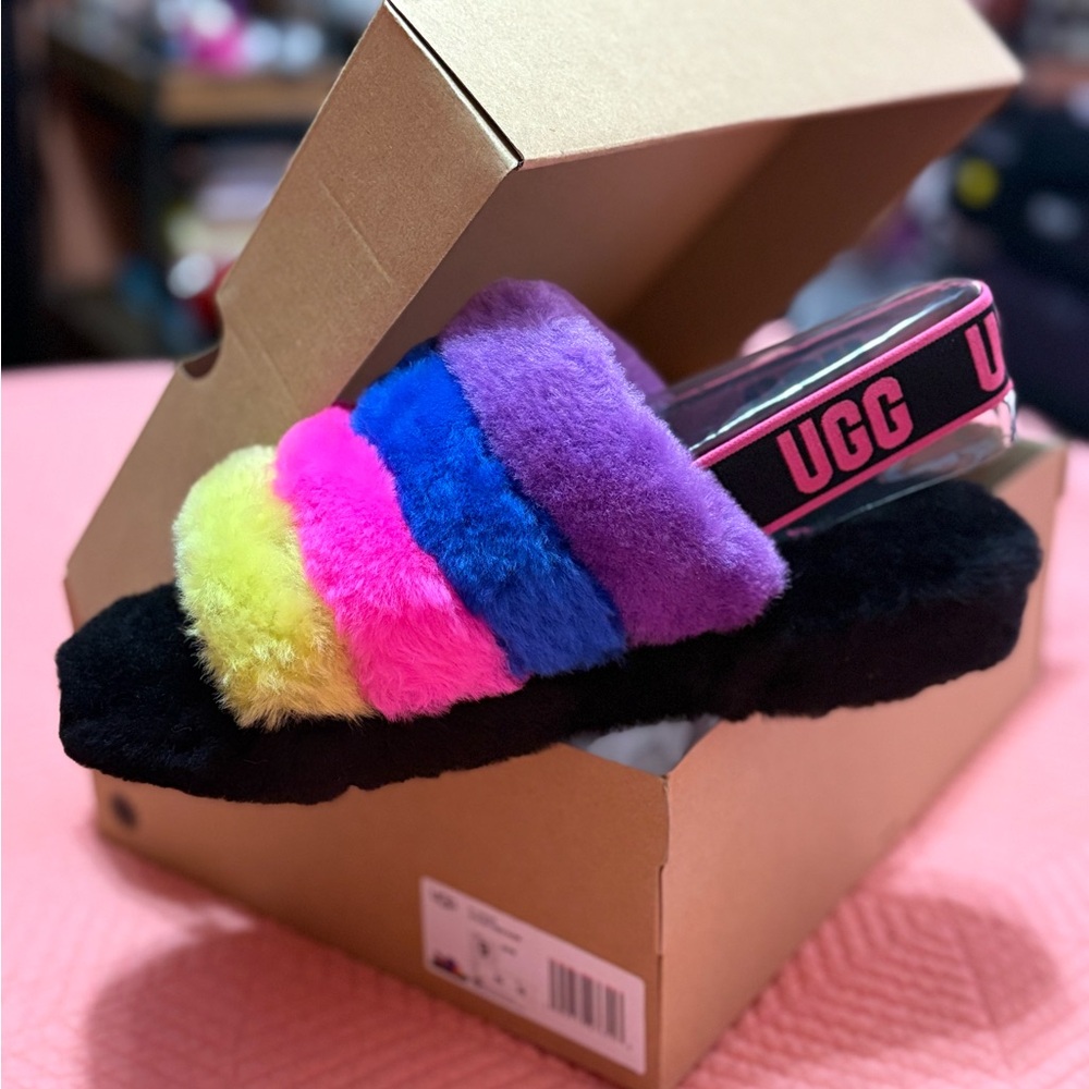 UGG Fluffy Colorful Slippers